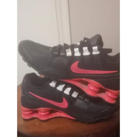 Nike Shox Avenue Womens Running Shoes Sneakers Black/Red 844131-003 Leather Sz 6 - Picture 11 of 13